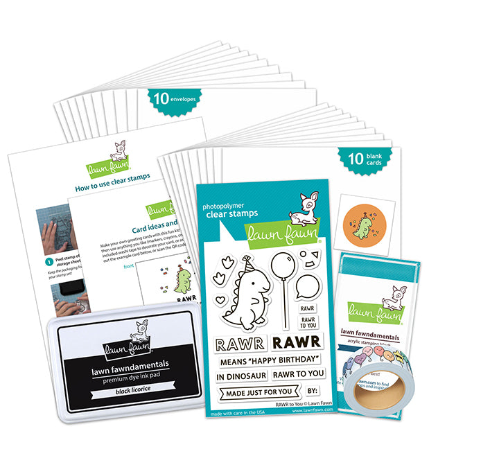 rawr to you kids cardmaking kit