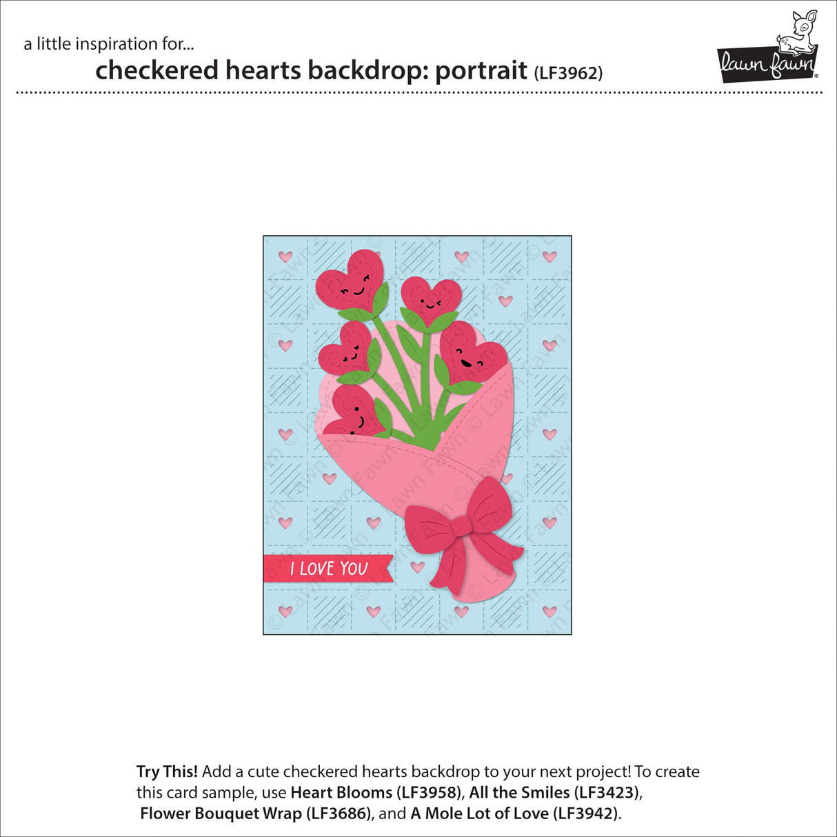 checkered hearts backdrop: portrait