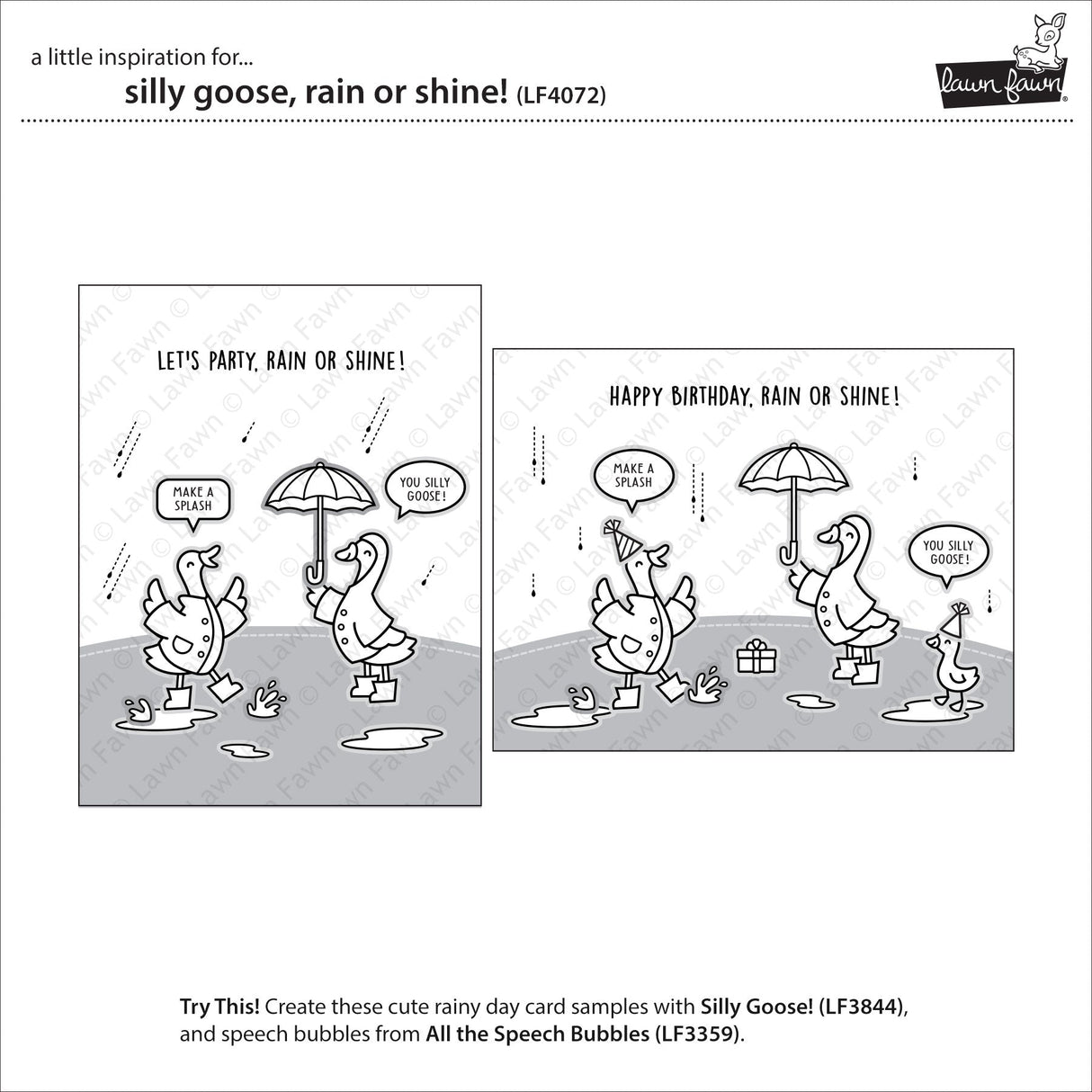silly goose, rain or shine!