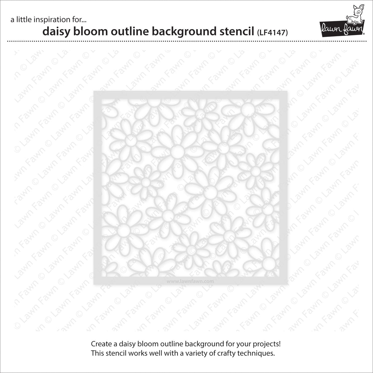 daisy bloom outline background stencil