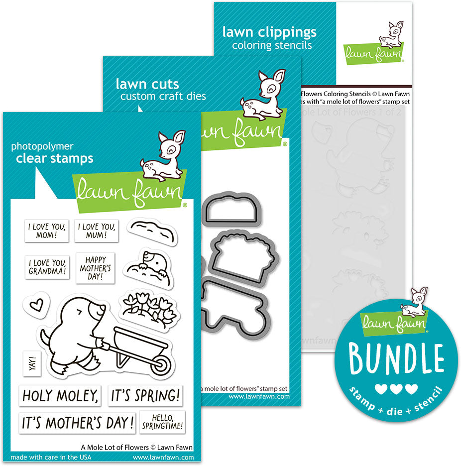 a mole lot of flowers (stamp+die+coloring stencil bundle)