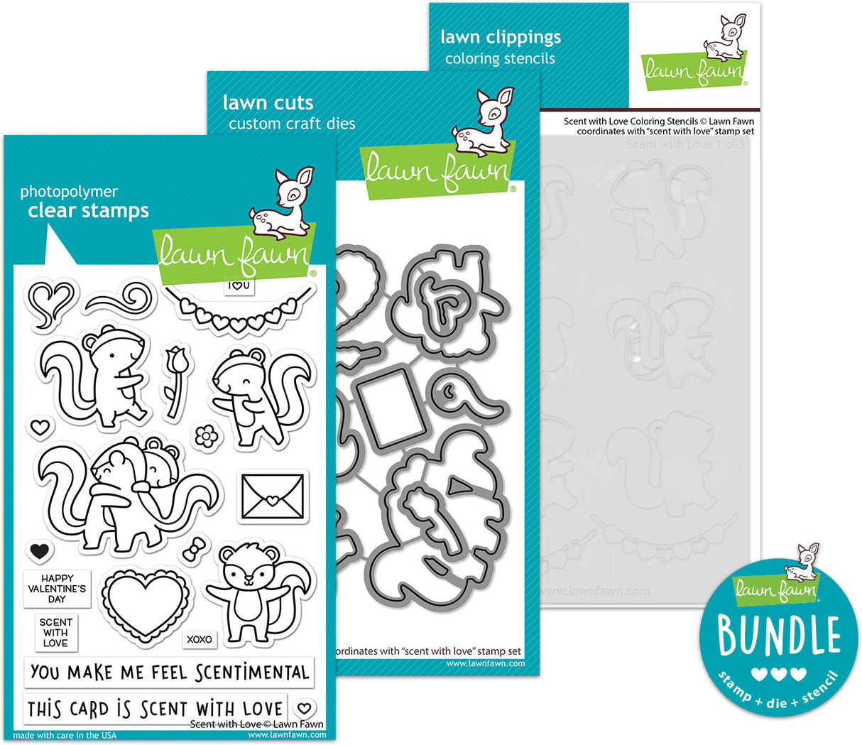 scent with love (stamp+die+coloring stencil bundle)