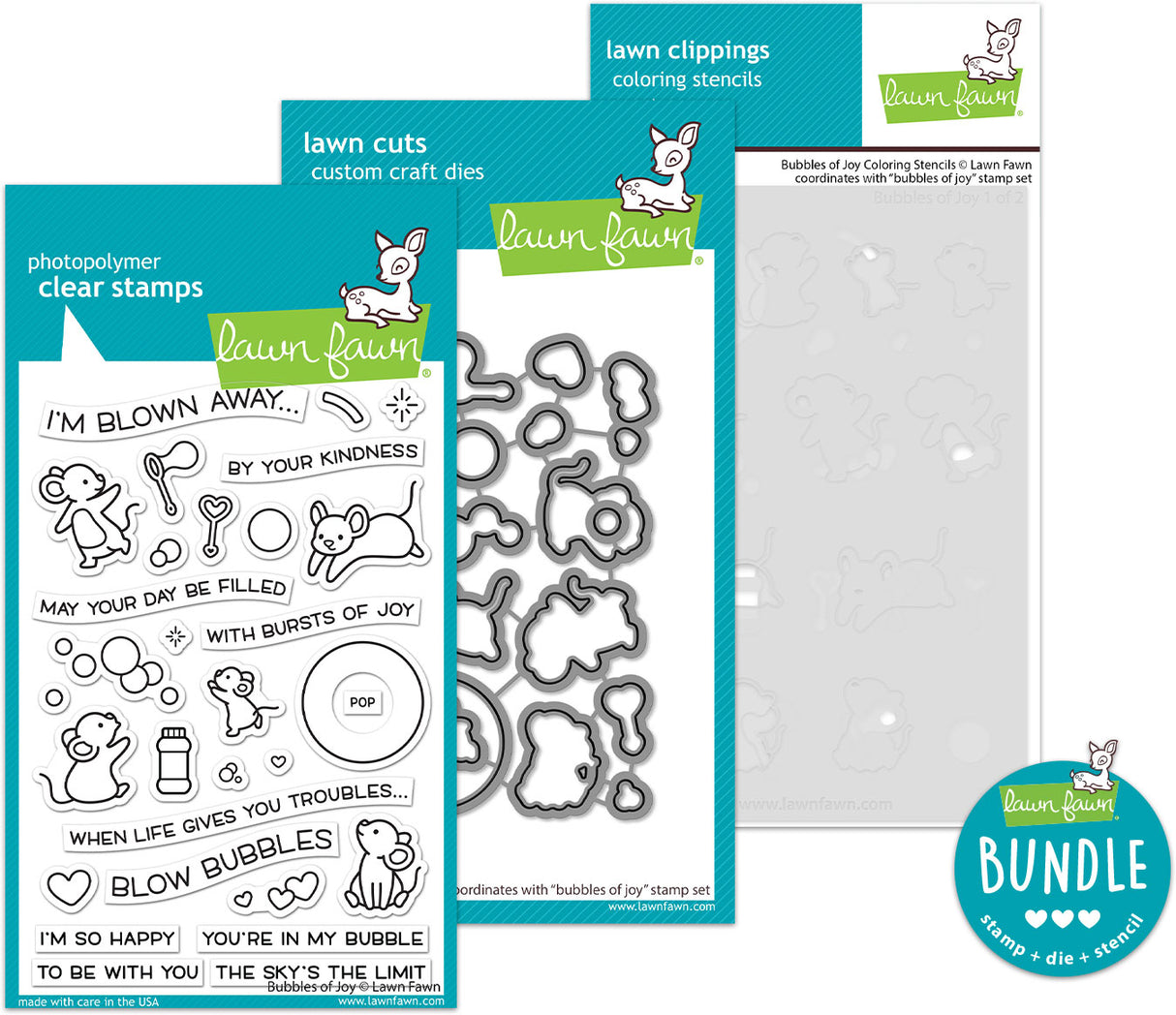 bubbles of joy (stamp+die+coloring stencil bundle)