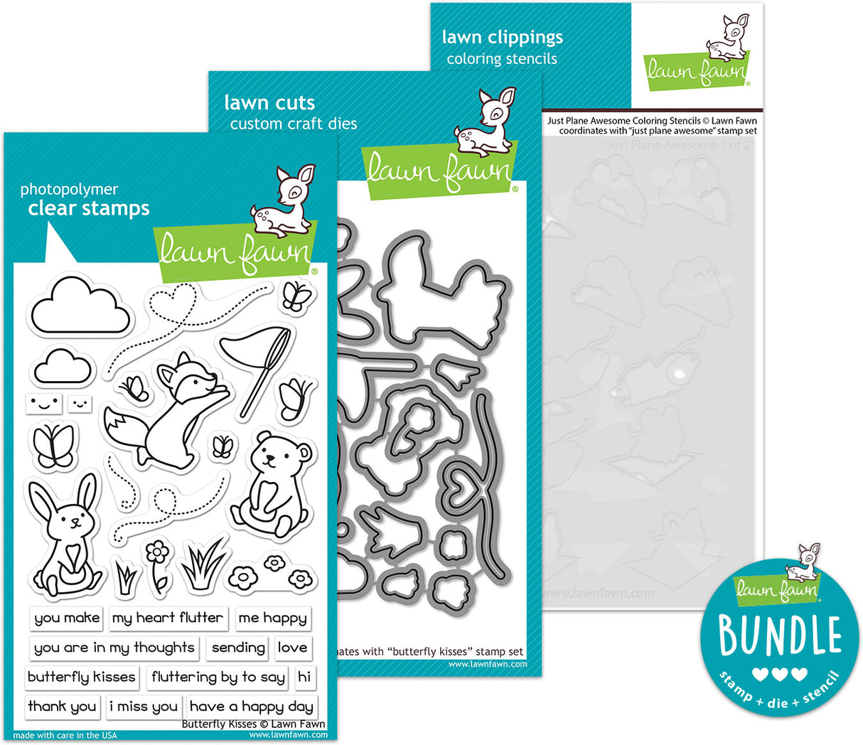 butterfly kisses (stamp+die+coloring stencil bundle)