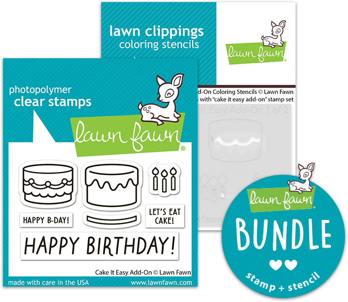 cake it easy add-on bundle (stamp+coloring stencil bundle)