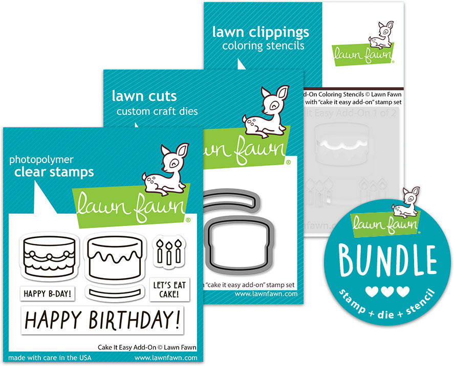 cake it easy add-on bundle (stamp+die+coloring stencil bundle)