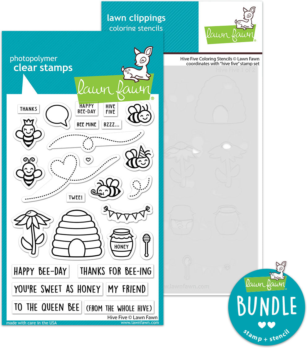 hive five (stamp+coloring stencil bundle)