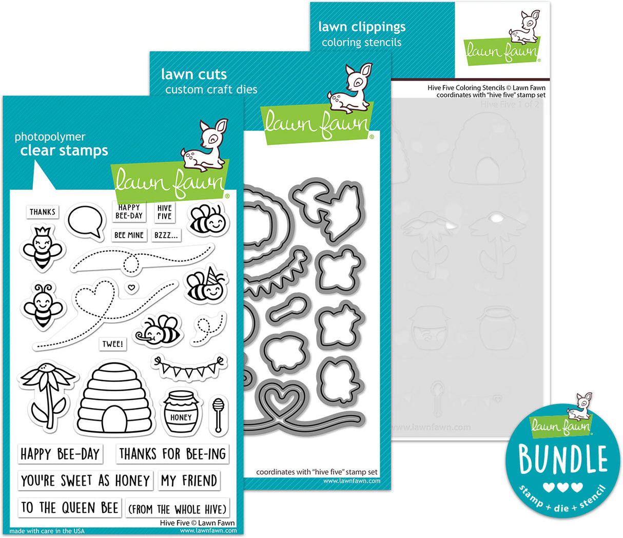 hive five (stamp+die+coloring stencil bundle)