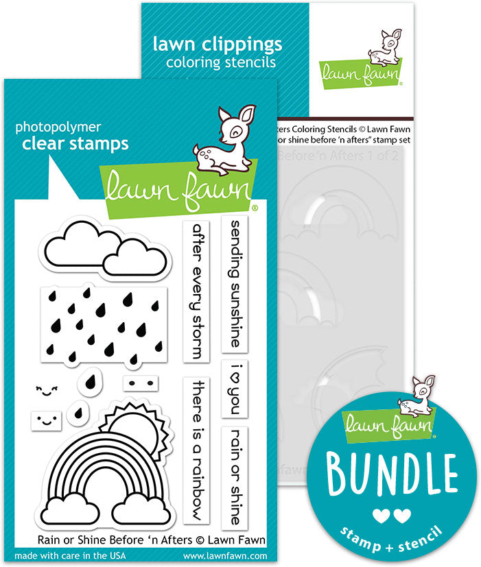 rain or shine before 'n afters coloring stencils (stamp+coloring stencil bundle)