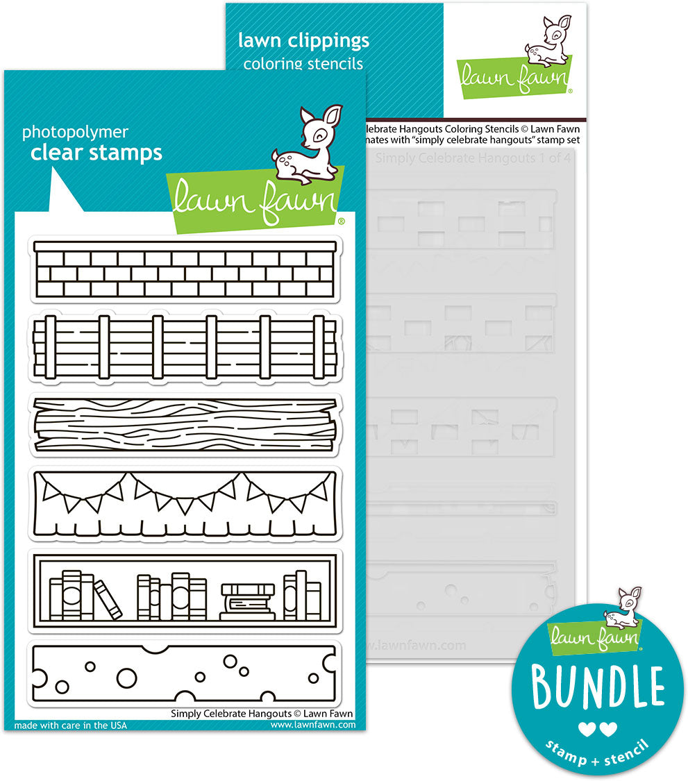 simply celebrate hangouts (stamp+coloring stencil bundle)