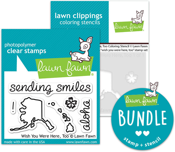 wish you were here, too (stamp+coloring stencil bundle)