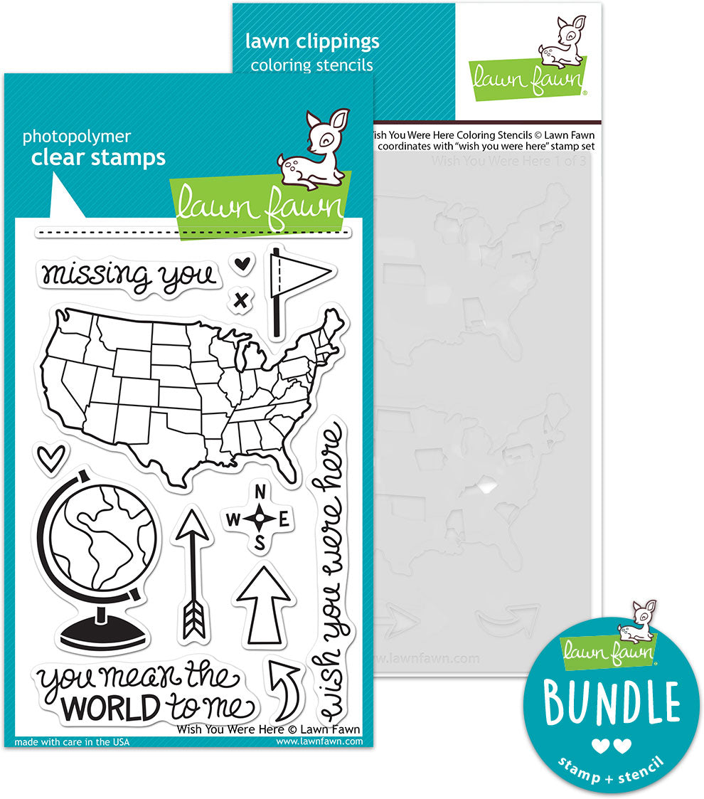 wish you were here (stamp+coloring stencil bundle)