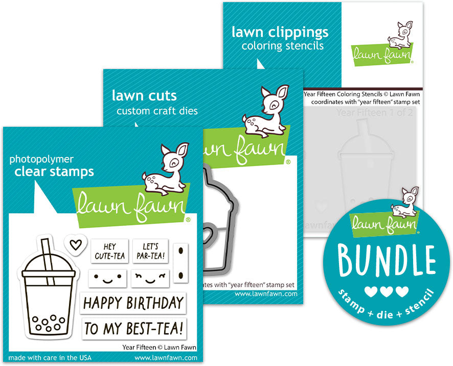 year fifteen (stamp+die+coloring stencil bundle)