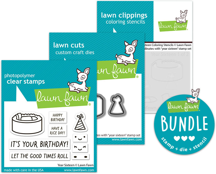 year sixteen (stamp+die+coloring stencil bundle)