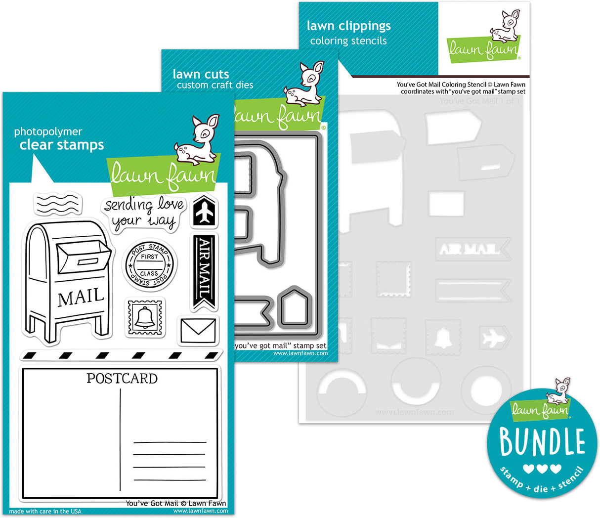 you've got mail (stamp+die+coloring stencil bundle)
