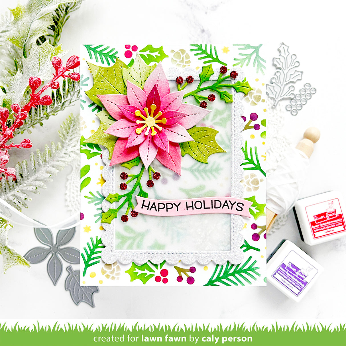 stitched poinsettia