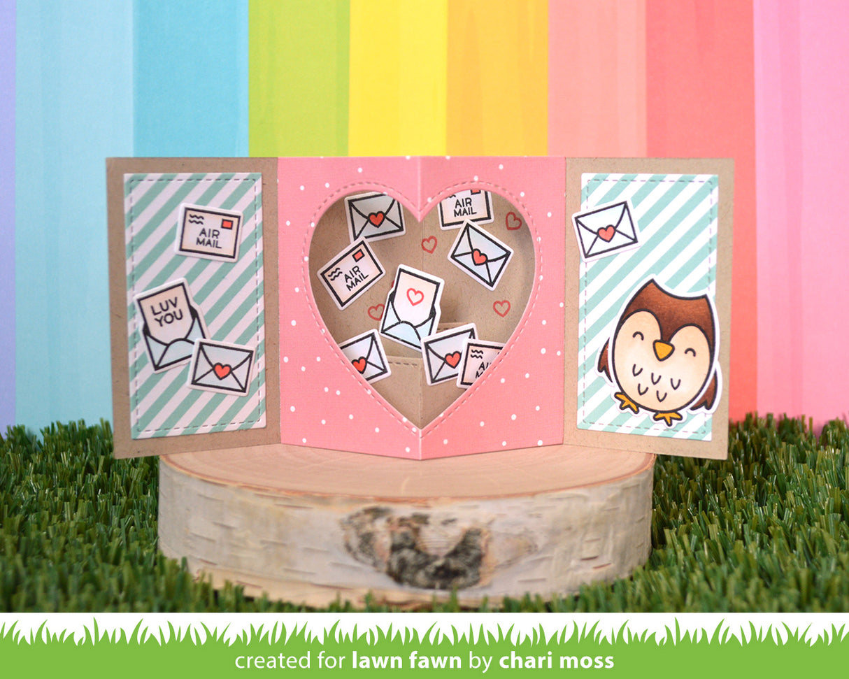center picture window card heart add-on