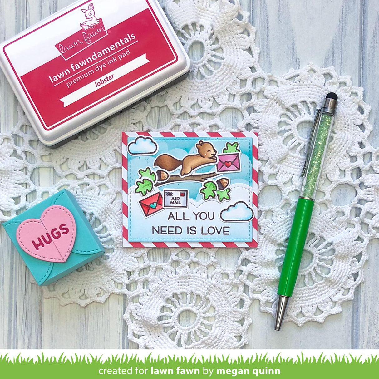 center picture window card heart add-on
