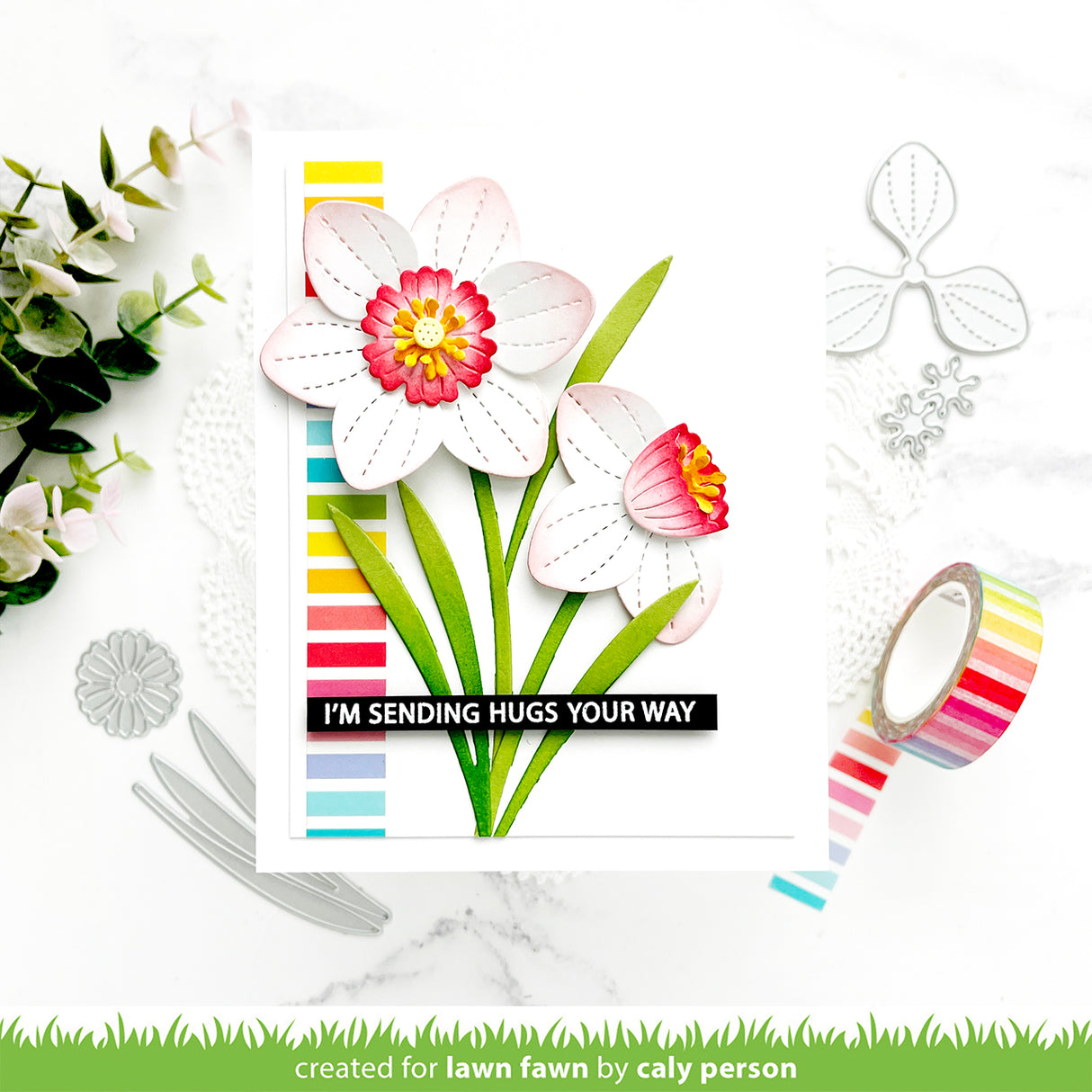 vertical rainbow stripes washi tape