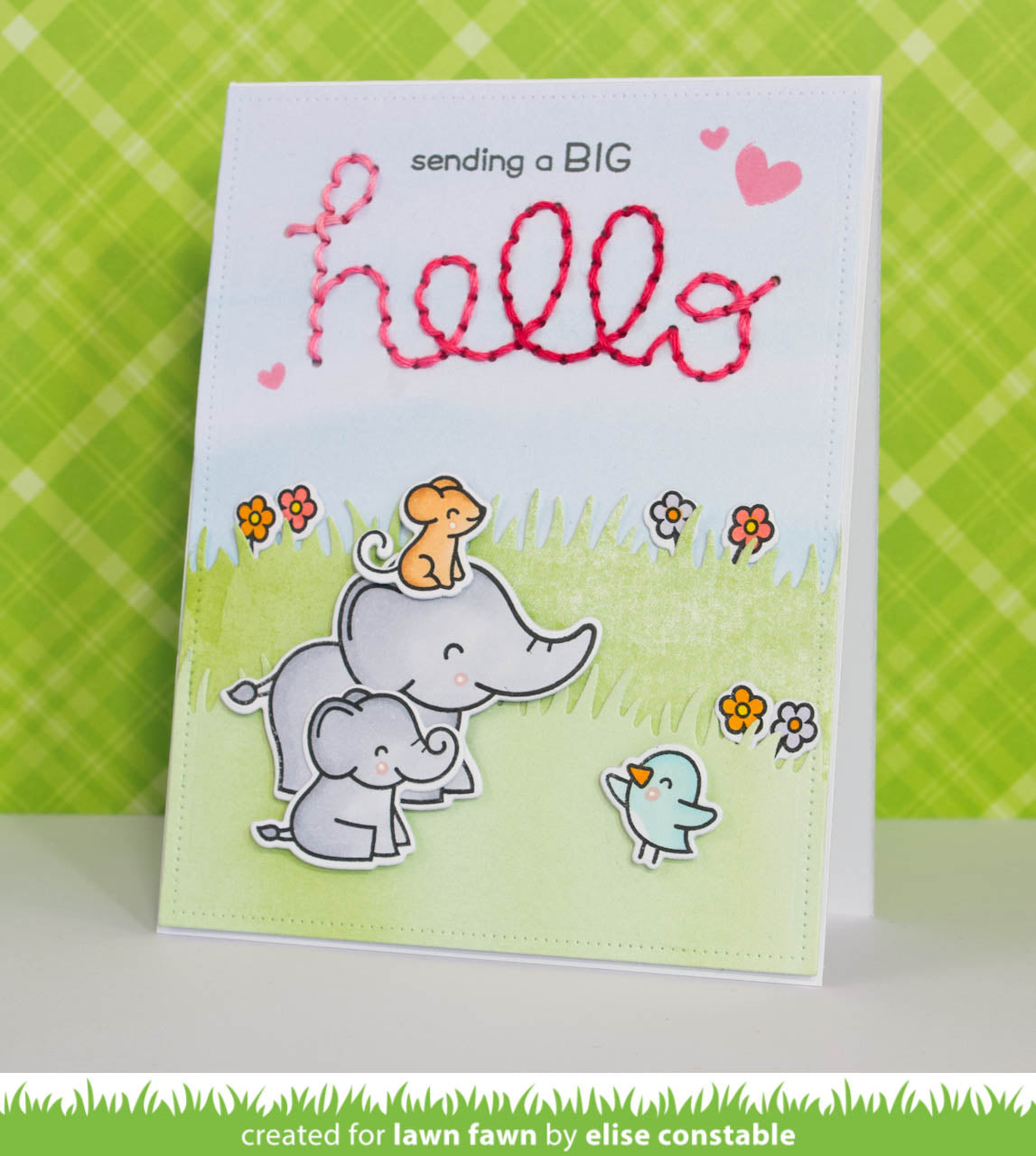 embroidered hello