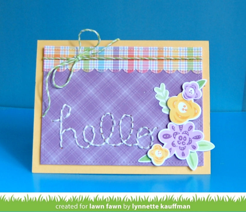 embroidered hello