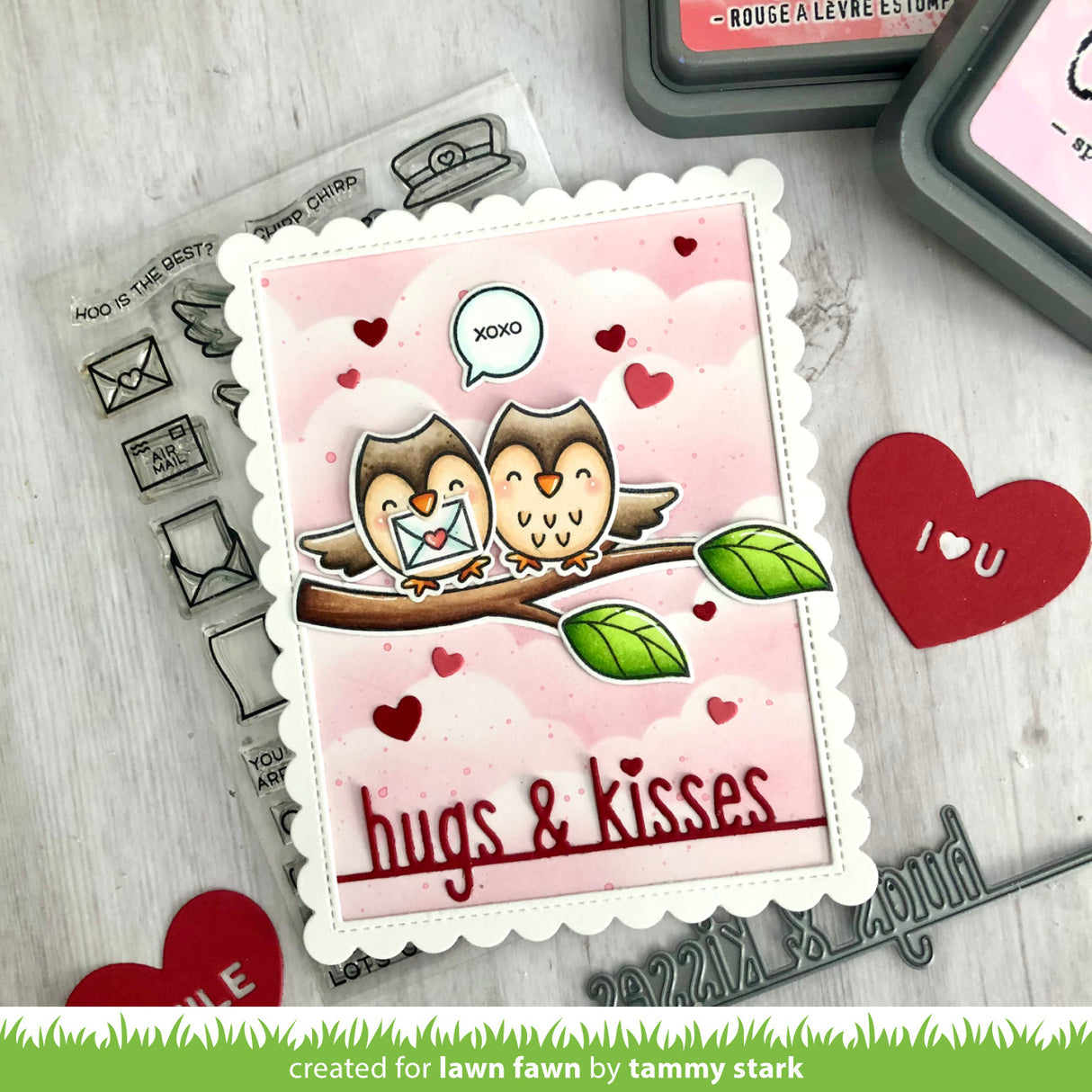 hugs and kisses line border