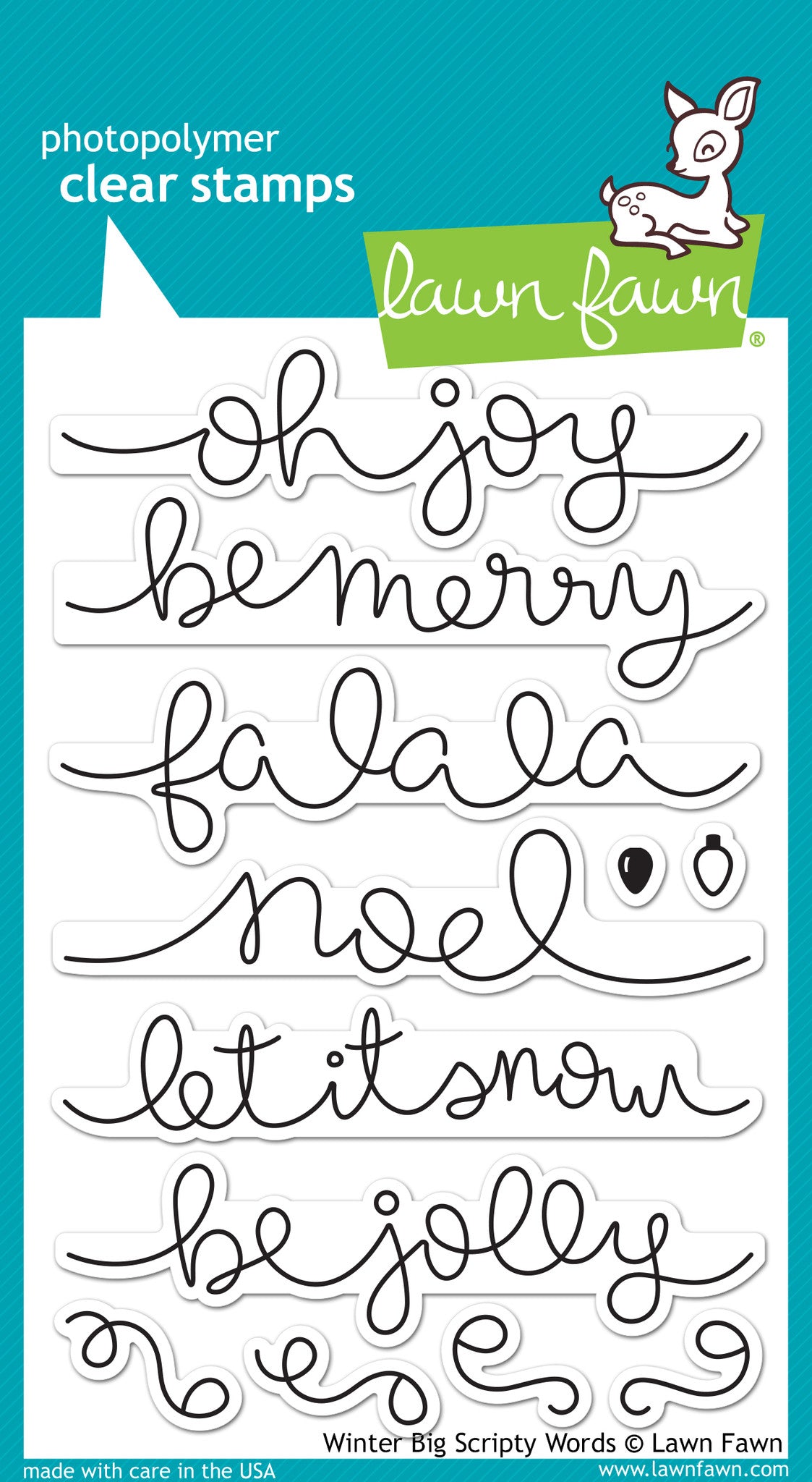 winter big scripty words