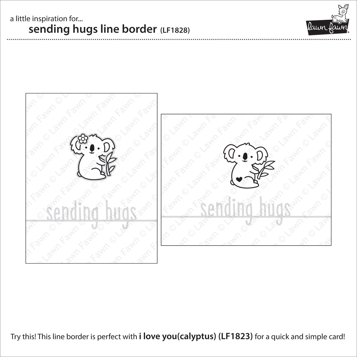 sending hugs line border