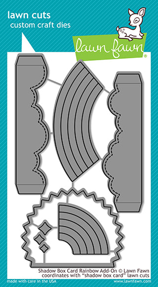 shadow box card rainbow add-on