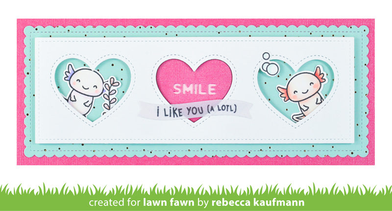 scalloped slimline with hearts: landscape