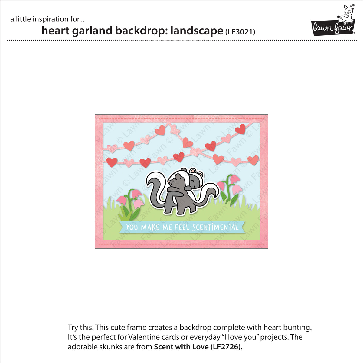 heart garland backdrop: landscape