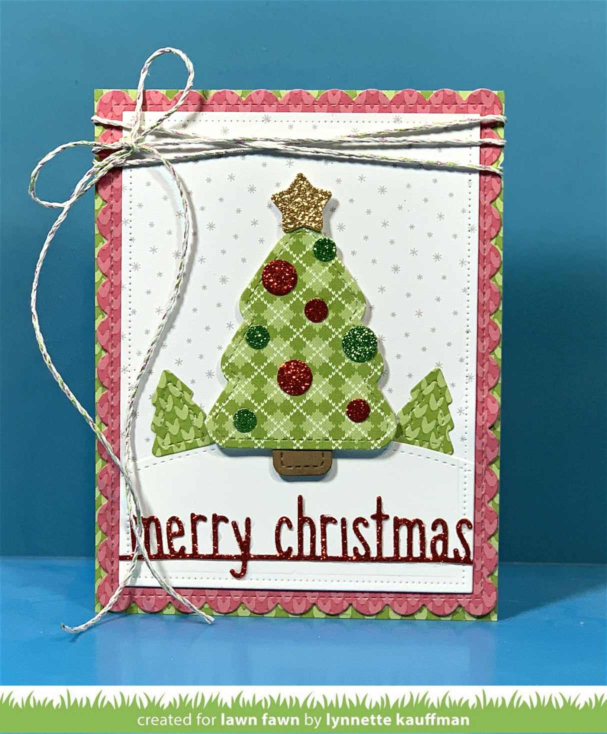 outside in stitched christmas tree stackables