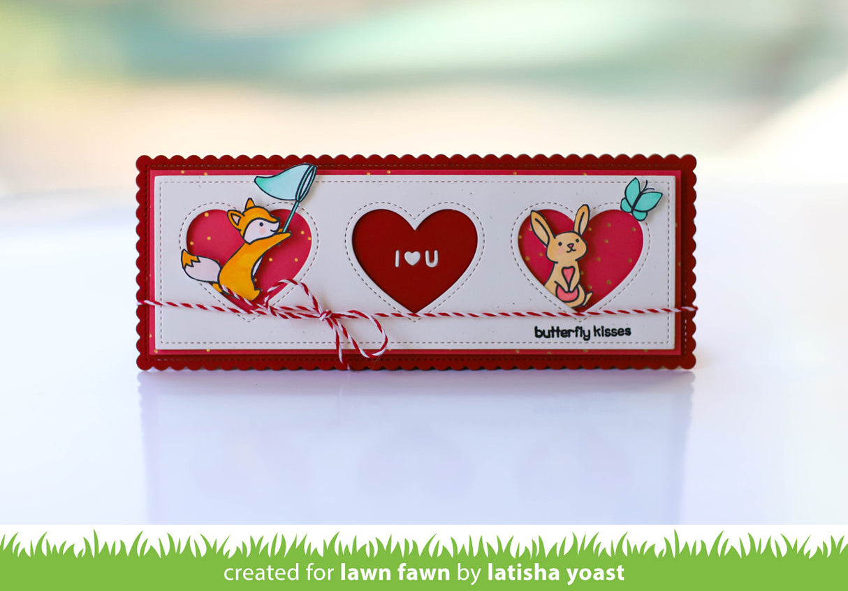 scalloped slimline with hearts: landscape