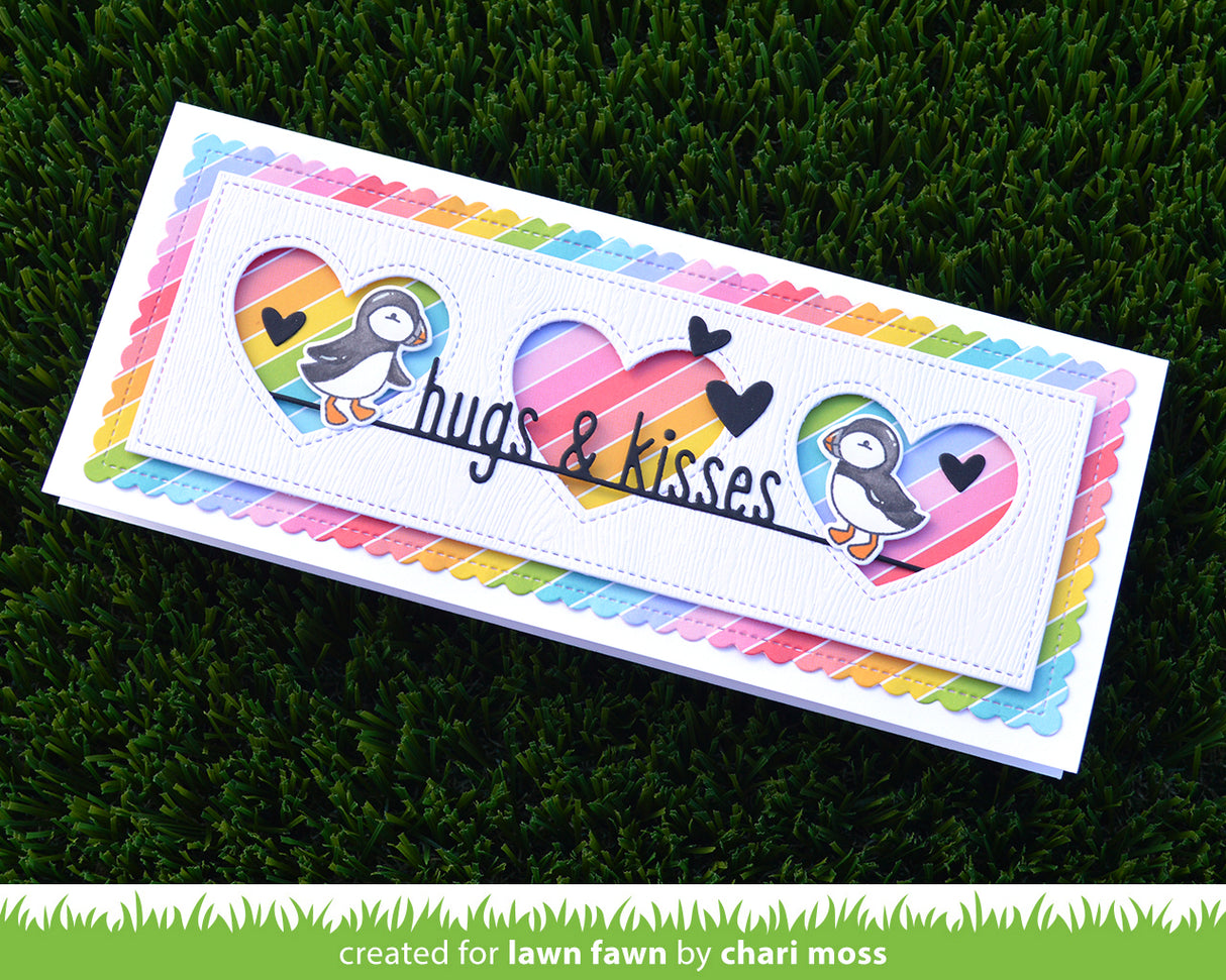 hugs and kisses line border