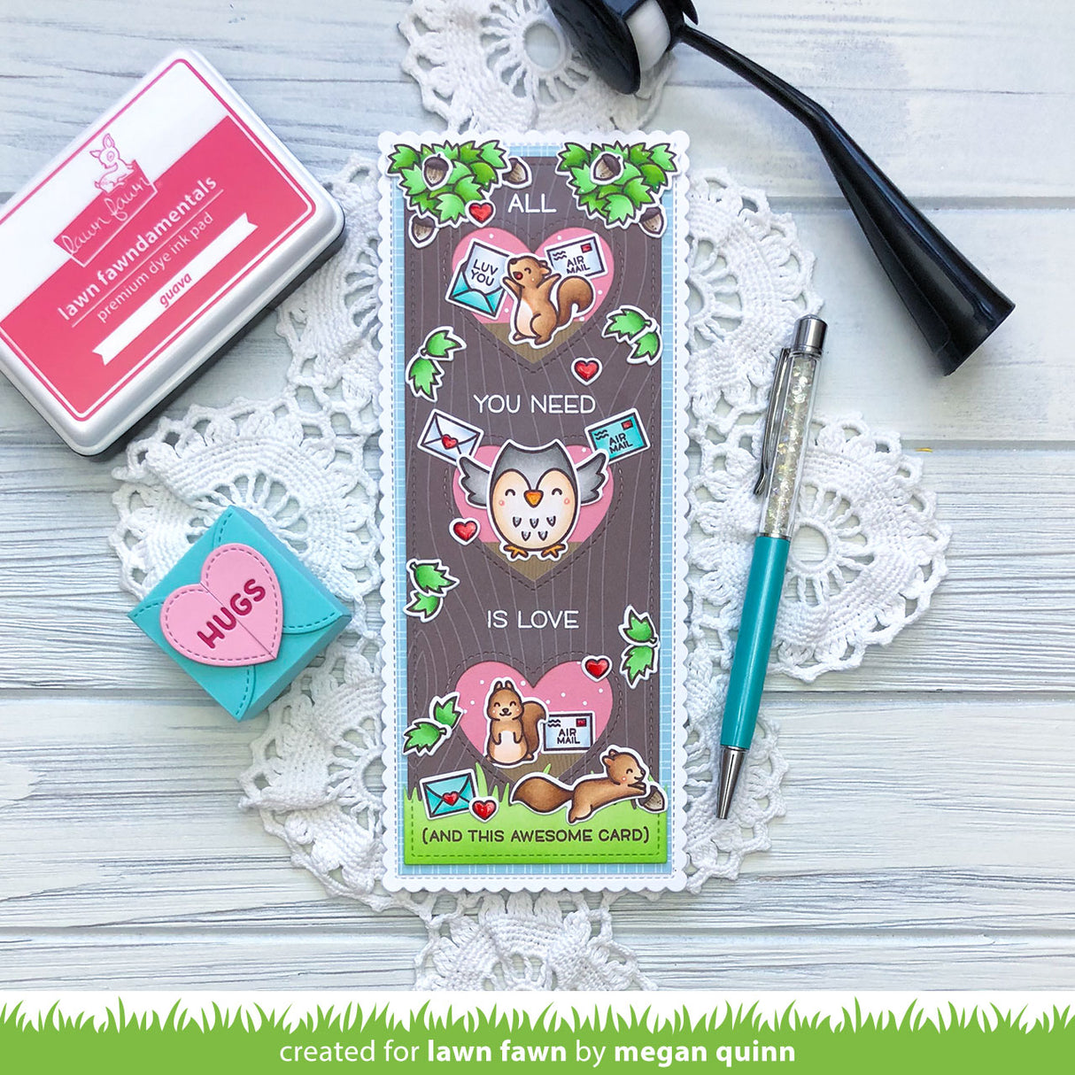 scalloped slimline with hearts: portrait
