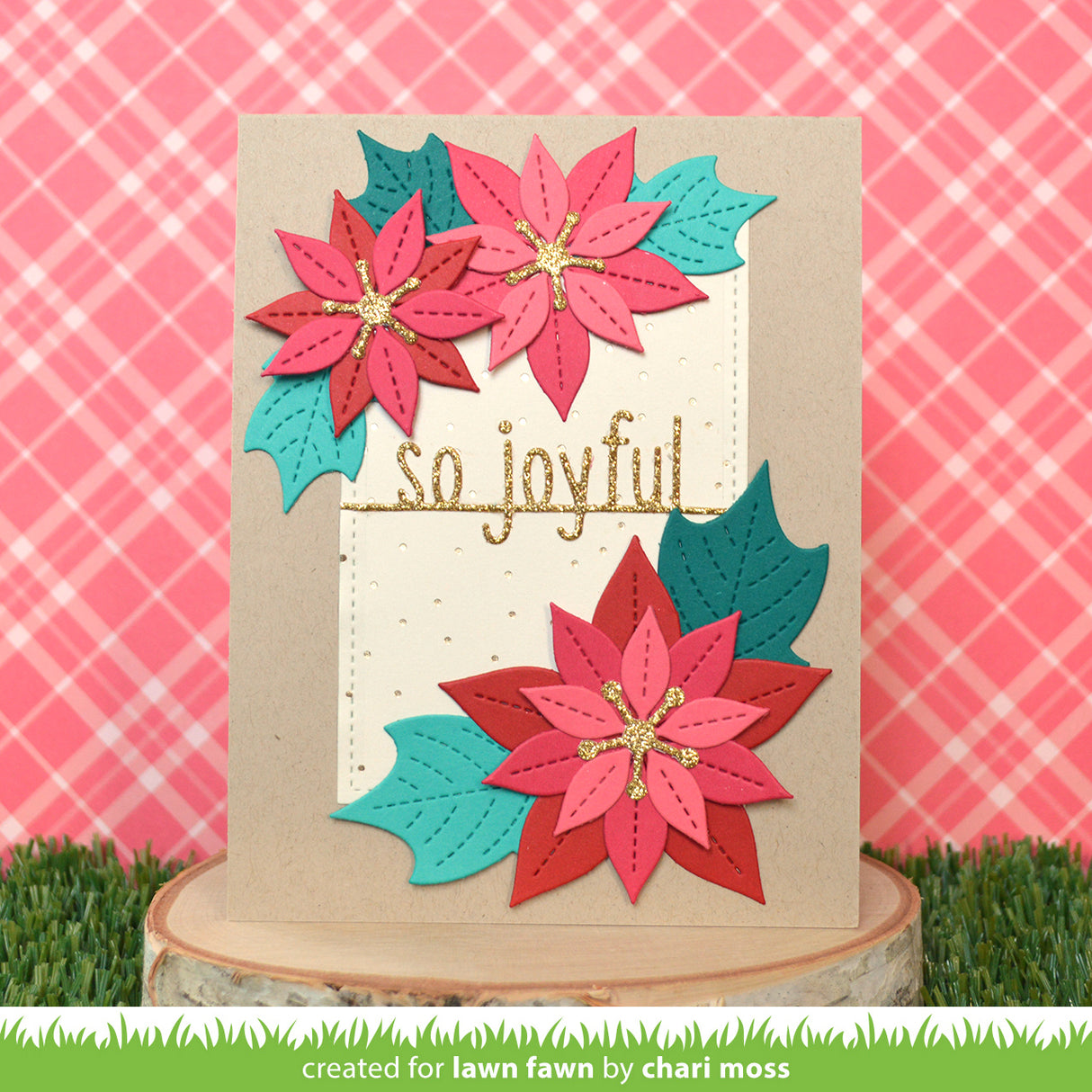 stitched poinsettia