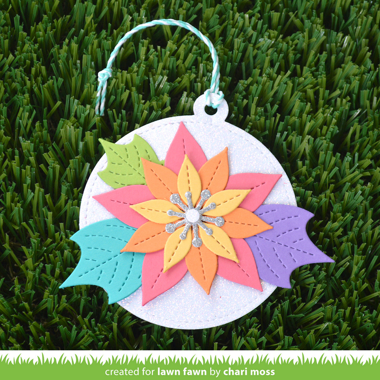 stitched poinsettia