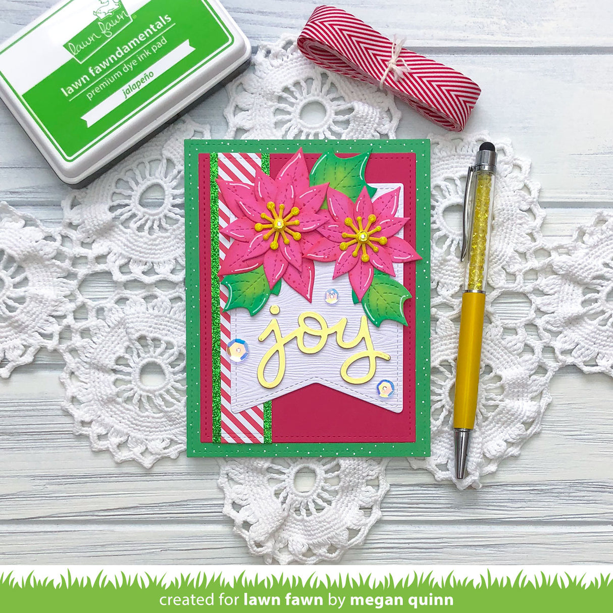 stitched poinsettia