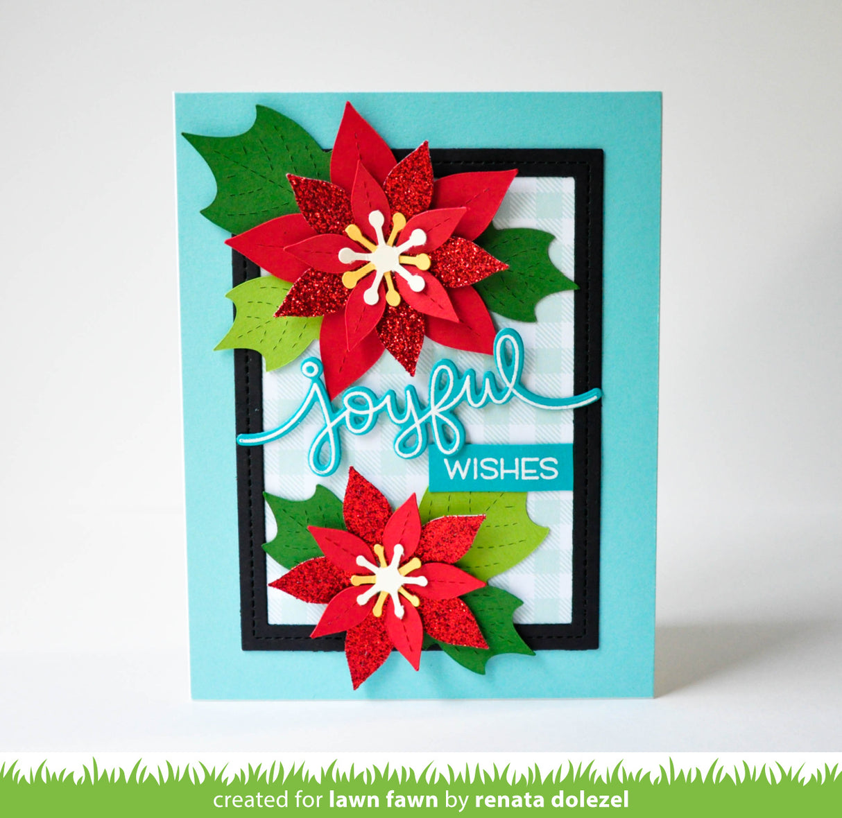 stitched poinsettia