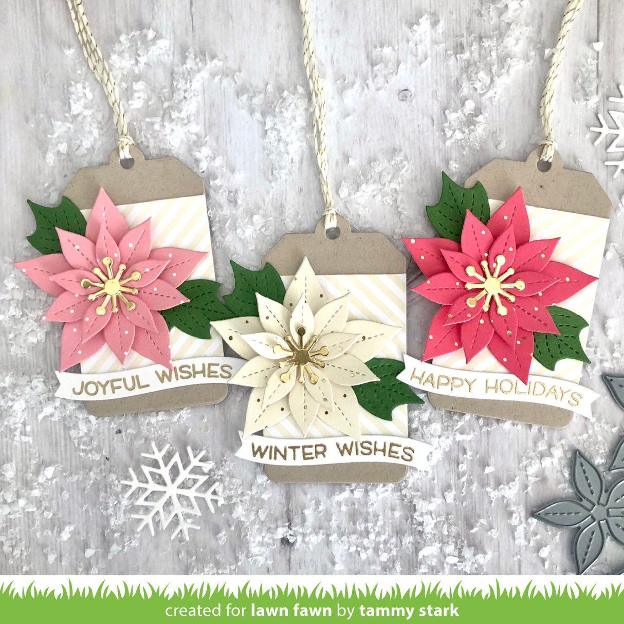 stitched poinsettia