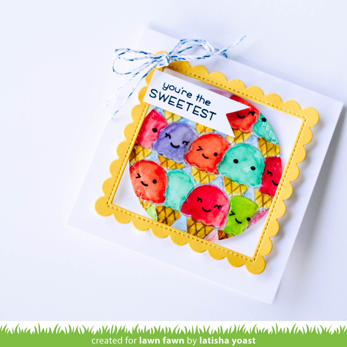 stitched scalloped square frames