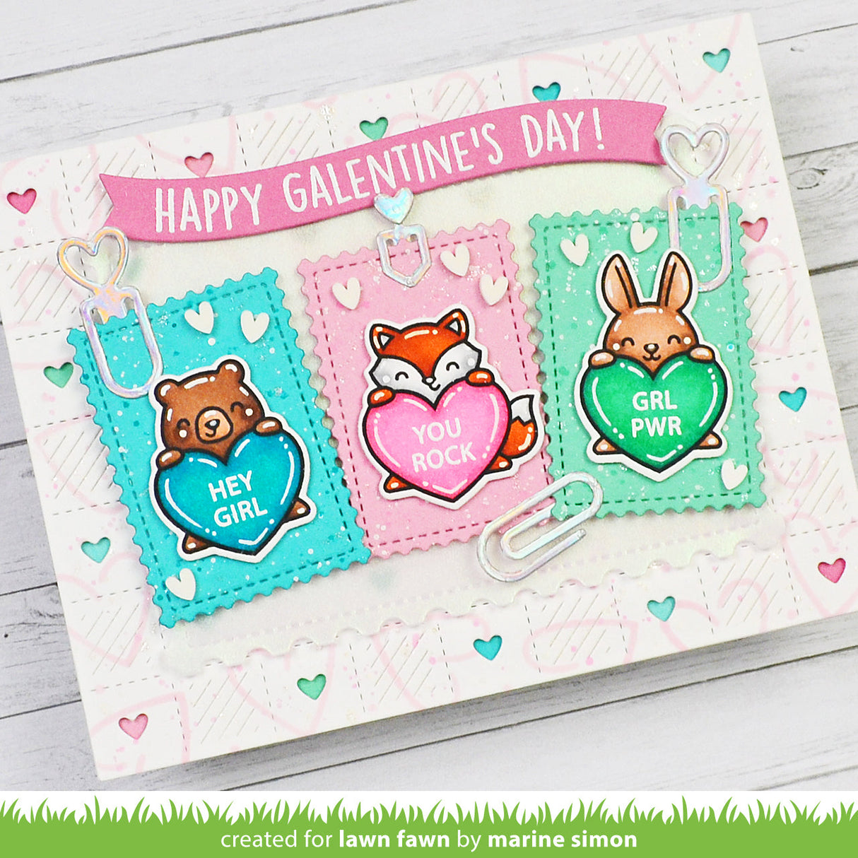 checkered hearts backdrop: landscape