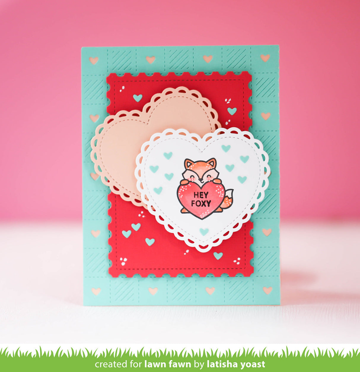 checkered hearts backdrop: portrait