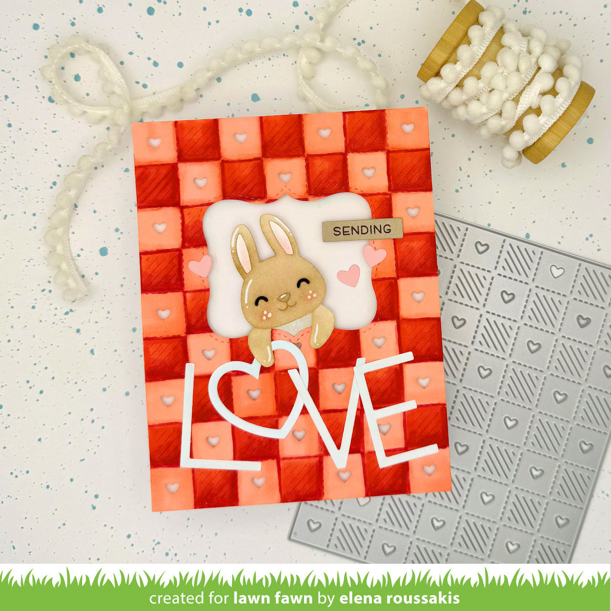 checkered hearts backdrop: portrait