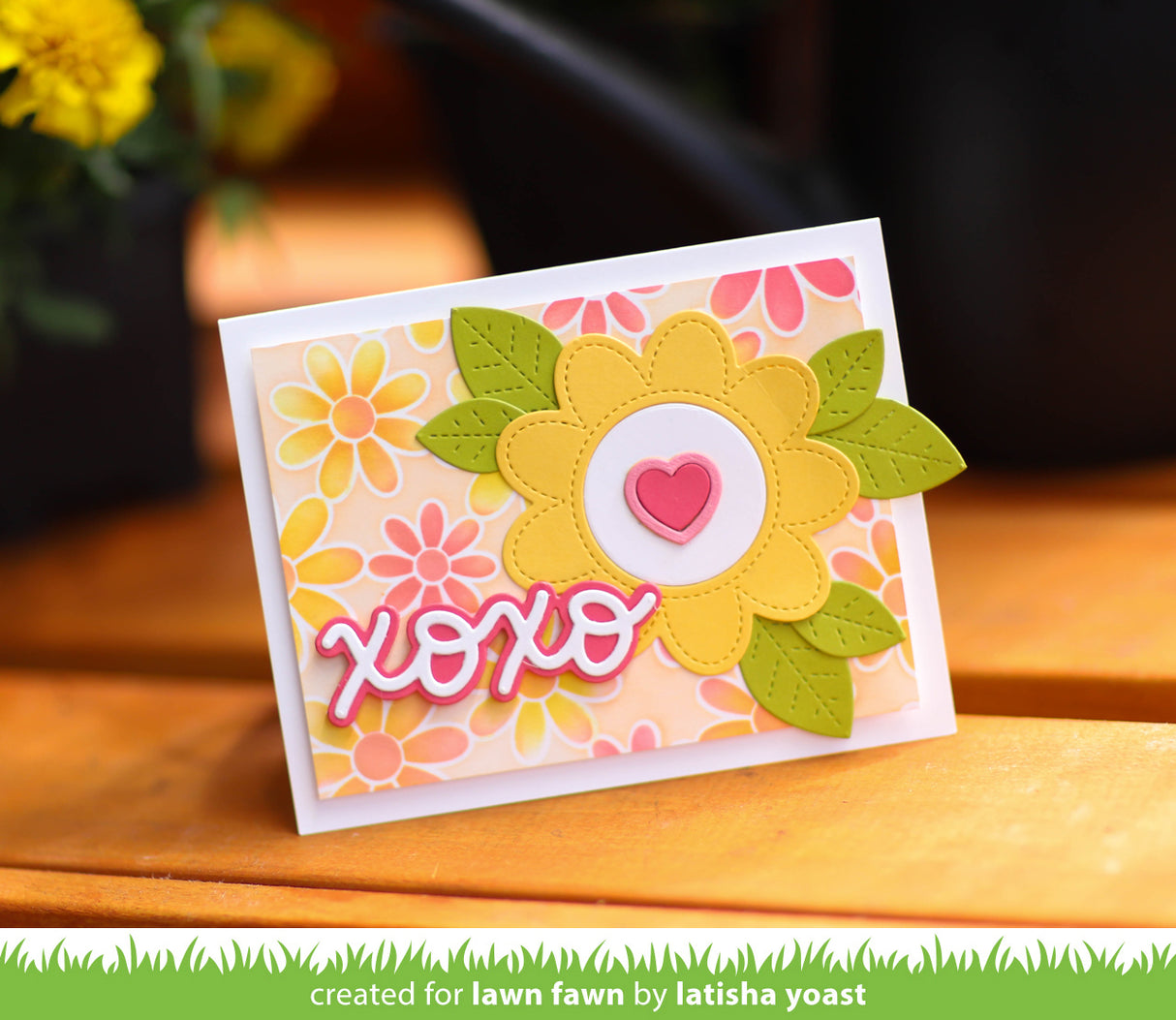 daisy bloom background stencils