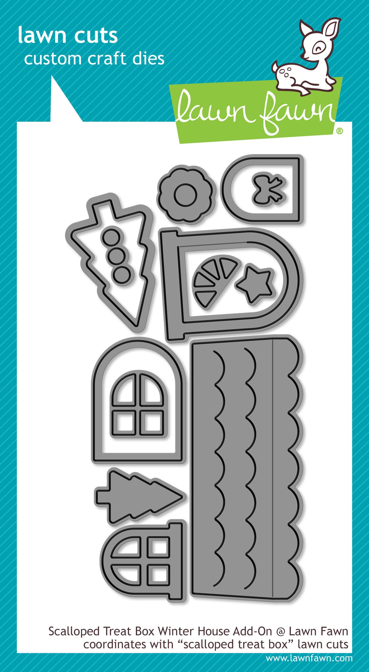 scalloped treat box winter house add-on