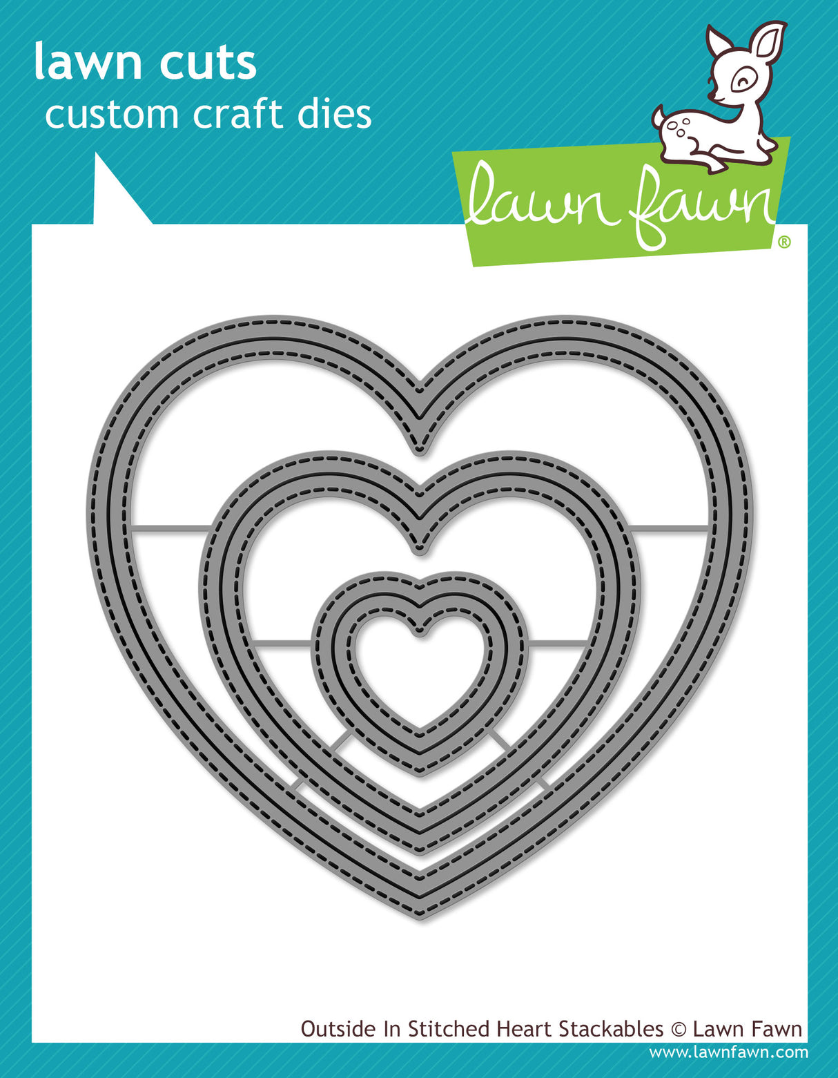 outside in stitched heart stackables