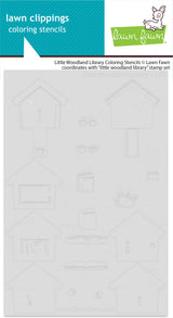 little woodland library coloring stencils