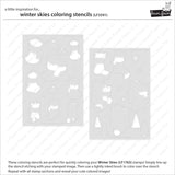 winter skies coloring stencils