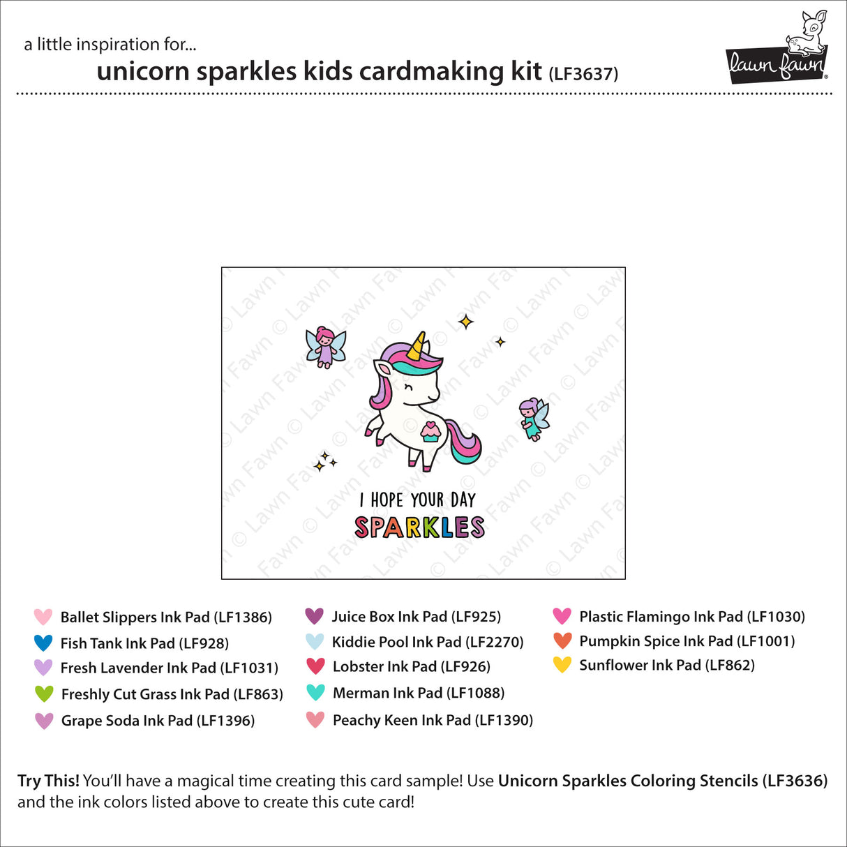 unicorn sparkles kids cardmaking kit